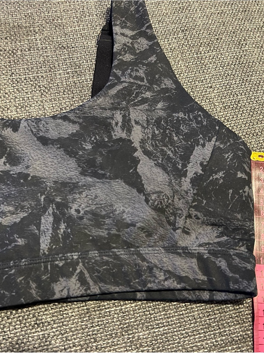 Lole Black Marble-Print Athletic Sports Bra